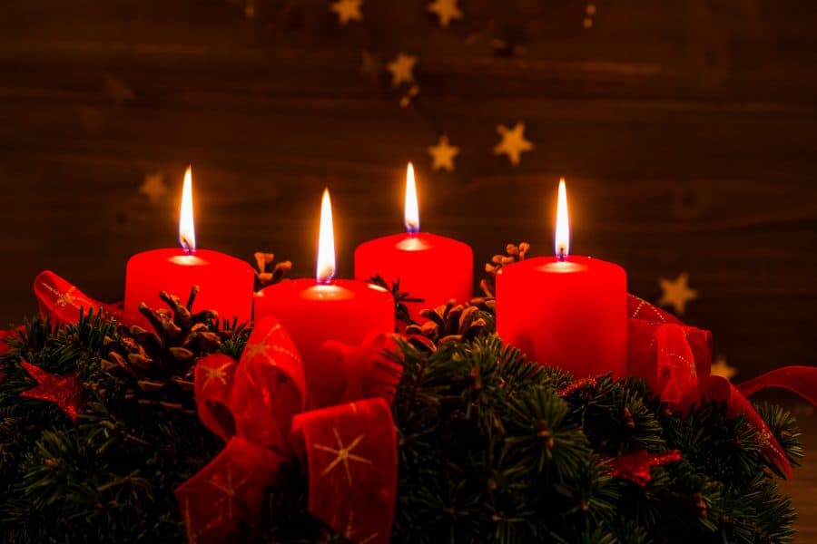 fourth candle of the advent wreath for christmas